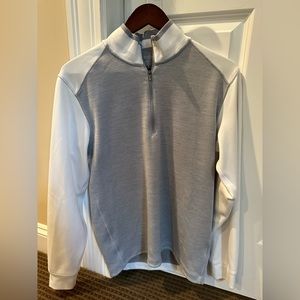 Men’s Nike Golf Quarter Zip Pullover Sweater White And Gray Size Small